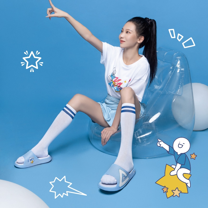 匹克态极拖鞋小蓝联名款情侣运动拖鞋夏季新款女休闲百搭沙滩鞋et2357